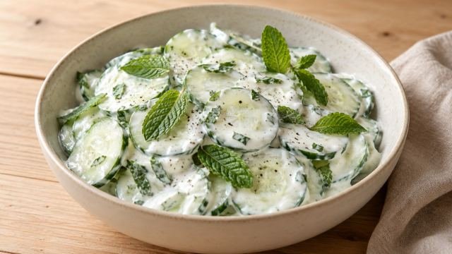 Pepino cremoso com iogurte
